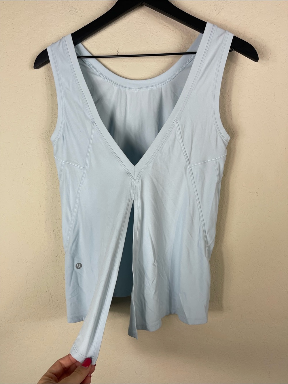 Lululemon V Back Split Athletic Tank Top Ice Blue Womens Size 4
